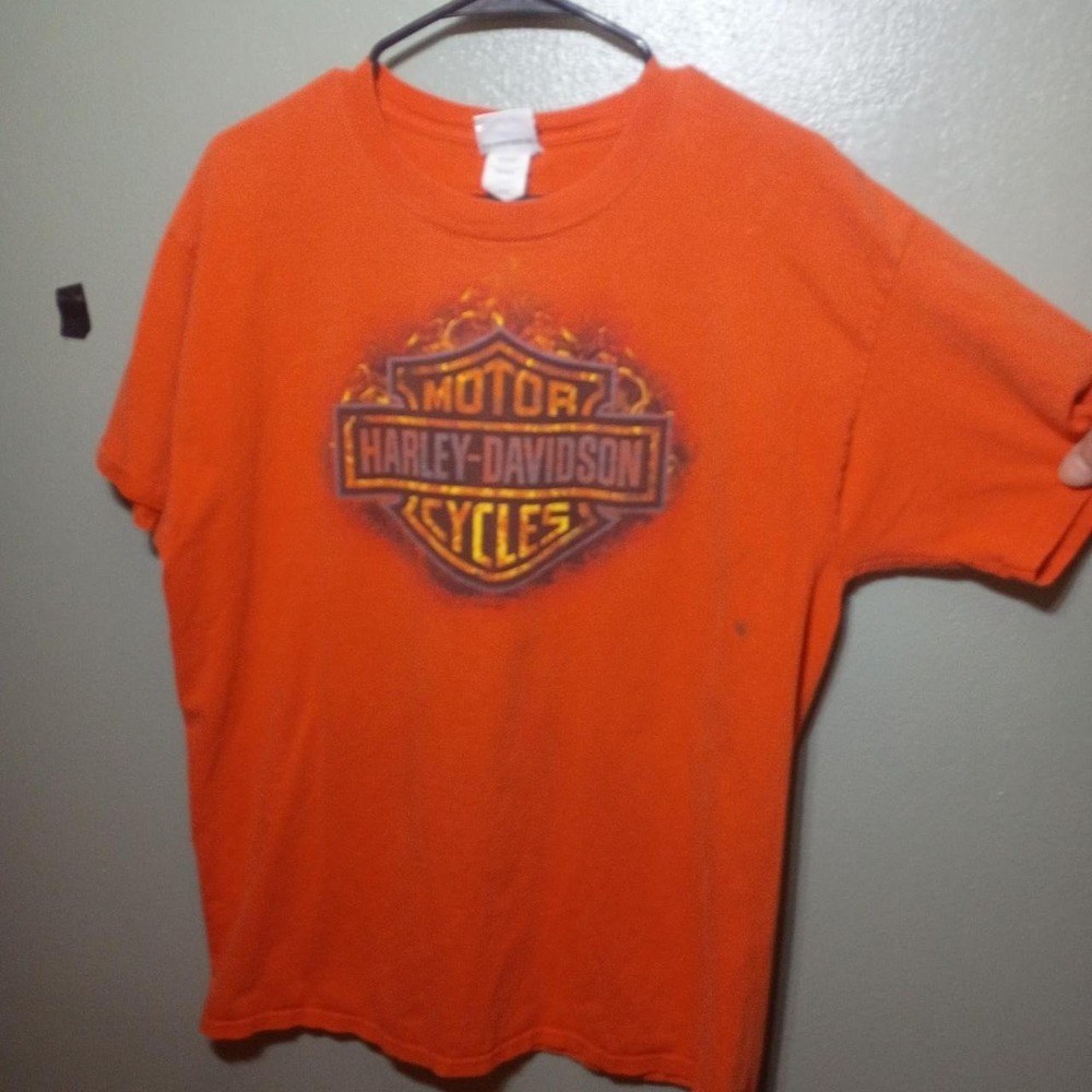 Harley Davidson , vintage, distressed,orange,original,pre owned